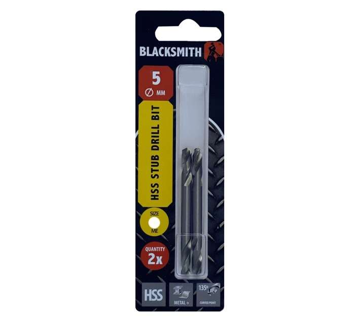 Blacksmith 2 Piece HSS Stub Drill Bit (5mm)