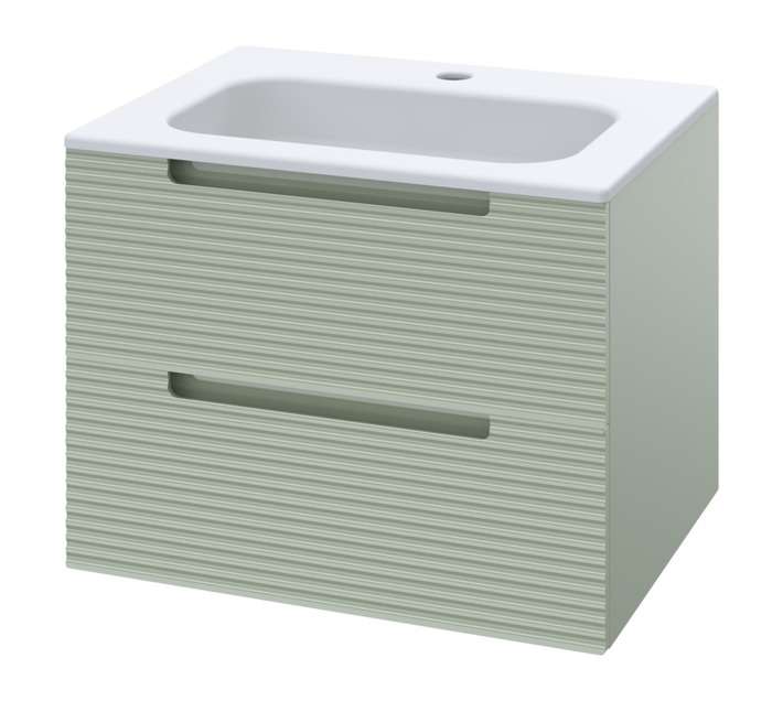 Luximo Design 2 Drawer Cara Vanity Cabinet - Sage Green (610mm)