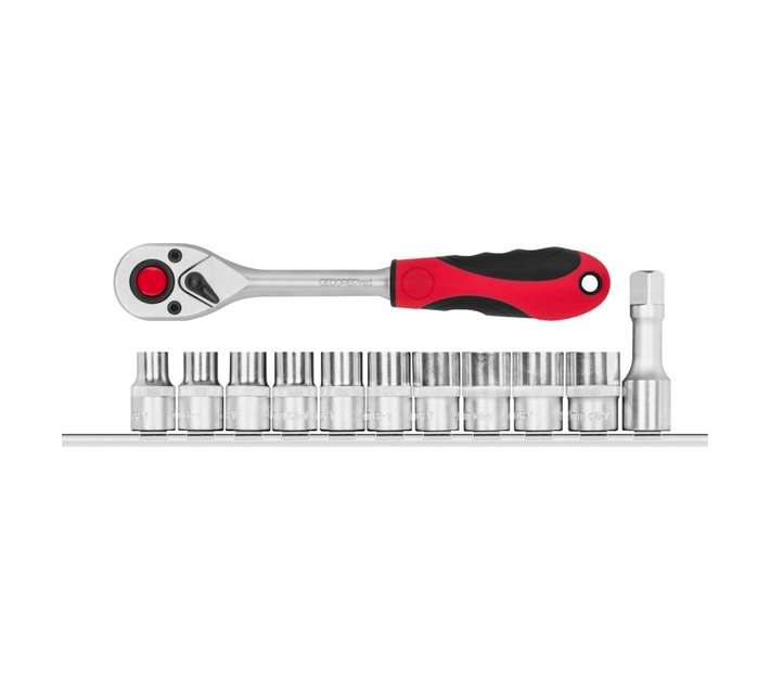 Gedore Red 12 Piece 1/2 Drive Socket on Rail Set (380 x 160 x 50mm)