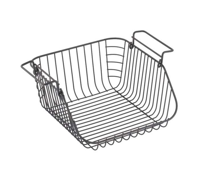 Home and Kitchen Small Stackable Basket - Black (270 x 290 x 140mm)