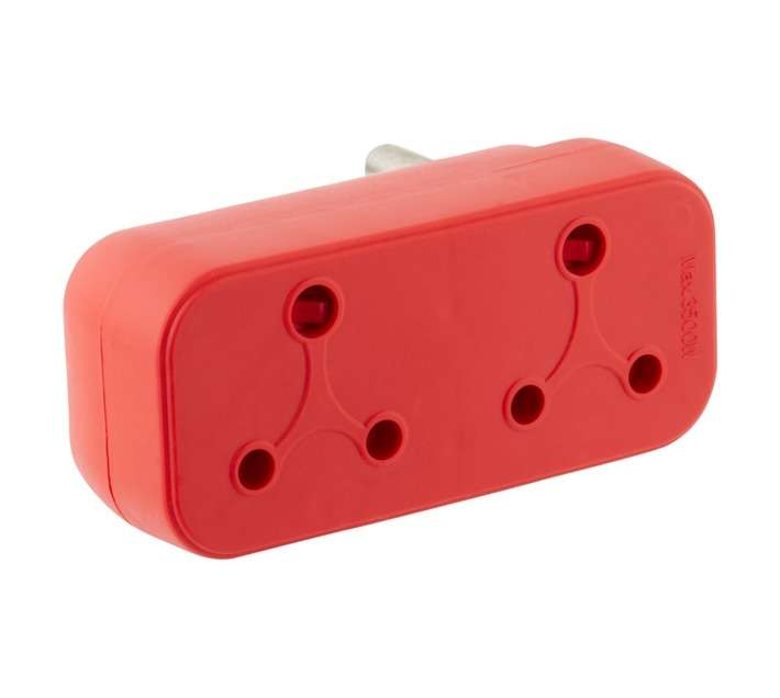 Powerworx Adaptor 2 x 16amp - Red