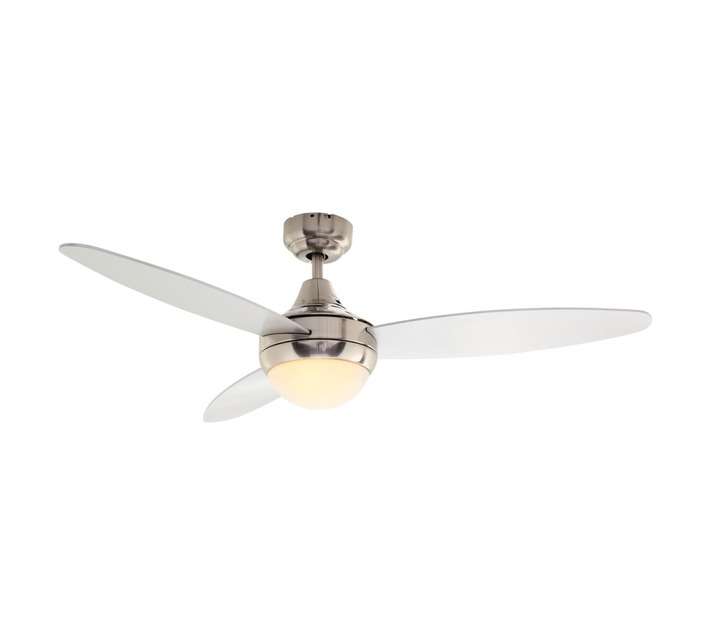 Eurolux Swirl Ceiling Fan with Light - Satin Chrome