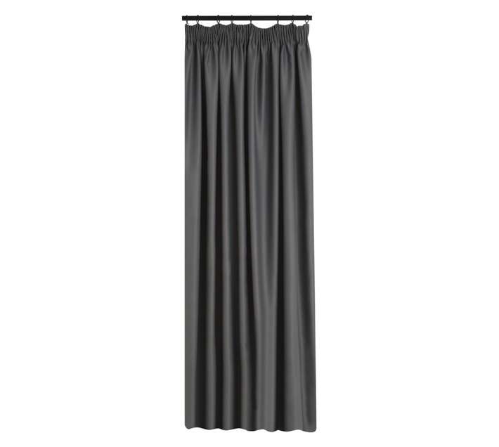 Design House Microfibre Blockout Taped Curtain - Charcoal (2300 x 2500mm)