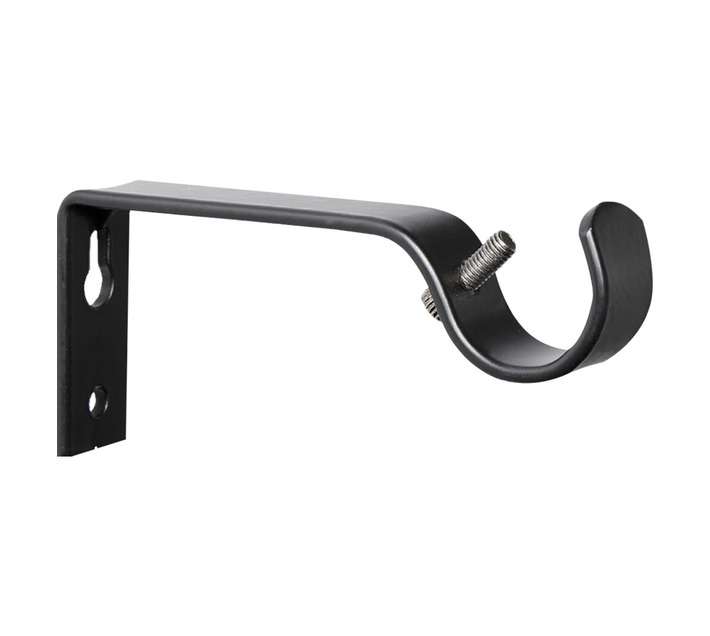 Steel Single Rod Bracket - Black (25mm)