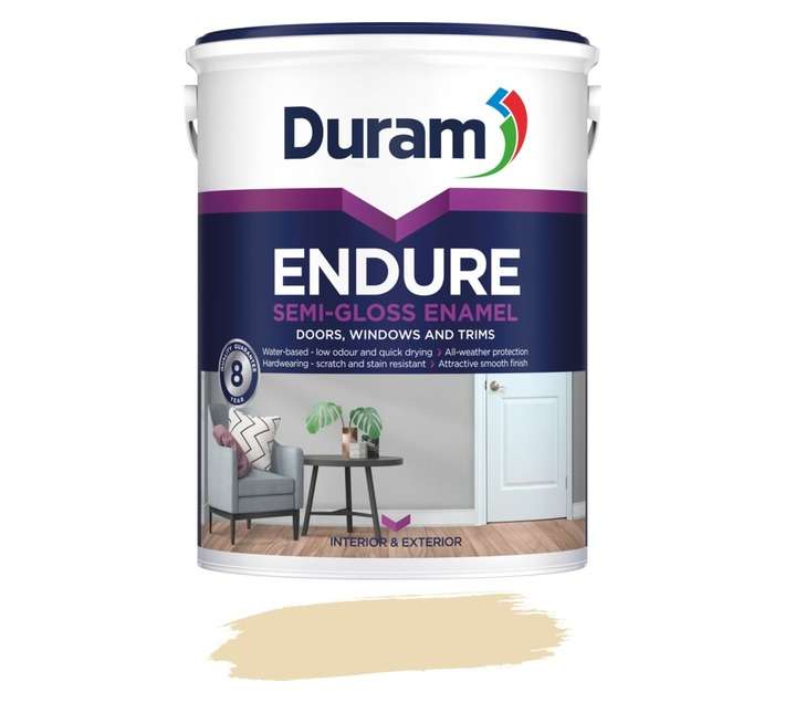 Duram Endure Semi-Gloss Enamel Trim Paint - Cream (5L)