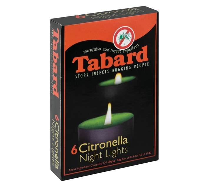 Tabard 6 x Night Light Citronella Candles - Green