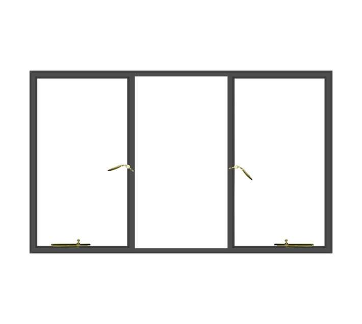 Five Point Steel NC4 Steel Window Frame - Grey Oxide (1511 x 949mm)