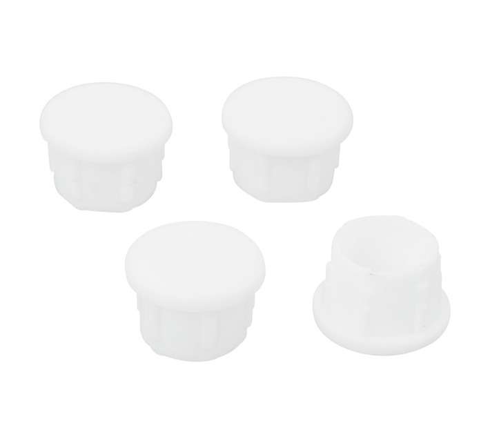 RJK Plug Plastic Round 19mm - White (4 Pack)