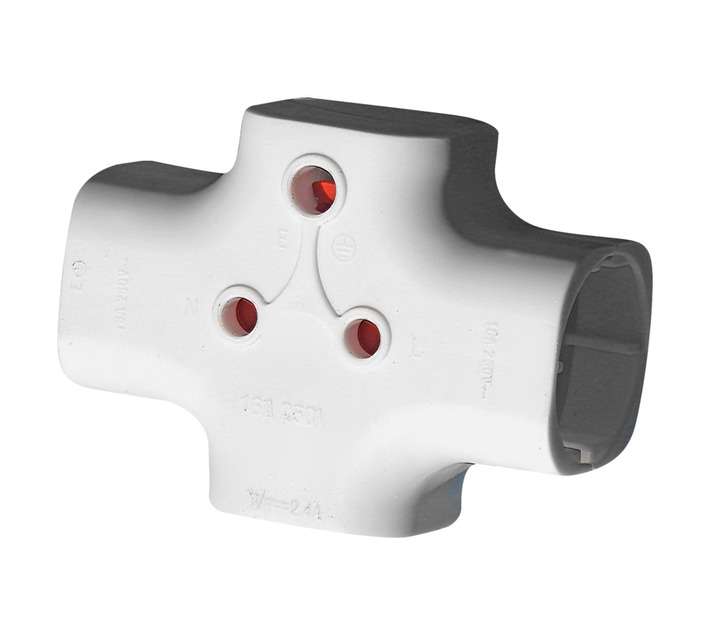 PowerWorx 3 Way Quad and USB Adaptor - White