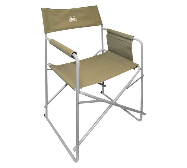 Bushtec DIRCHAIRM Steel Directors Chair - Khaki (550 x 330 x 440mm)