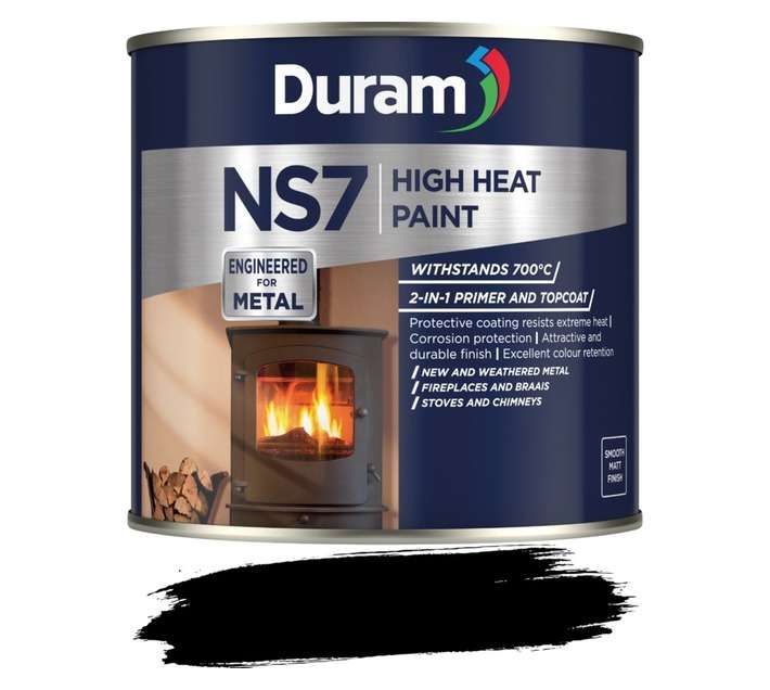 Duram NS7 Heat Resistant Paint - Black (500ml)