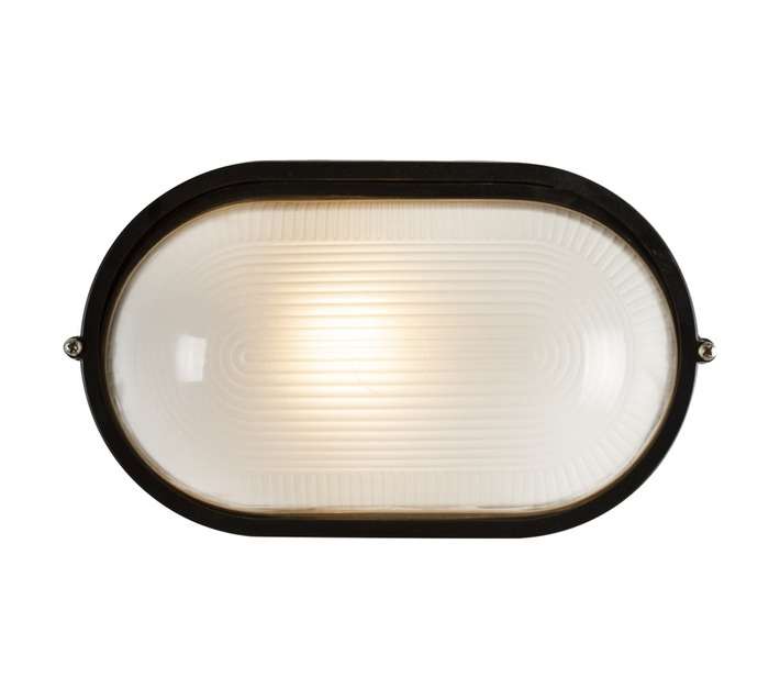 Radiant Large Plain Oval Bulkhead - Black (60W)