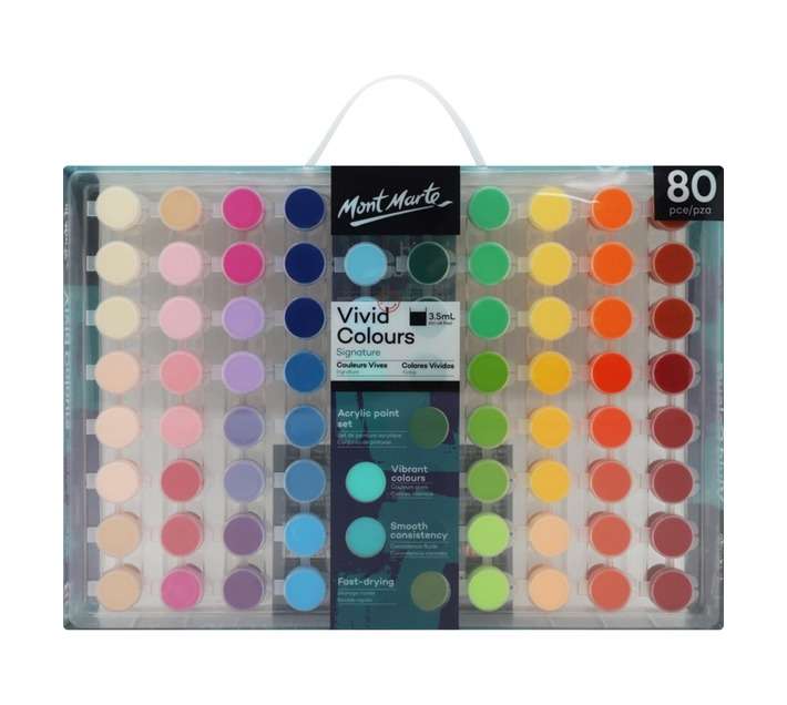 Mont Marte 80 Piece Vivid Colour Paint Set - Assorted (3.5ml)