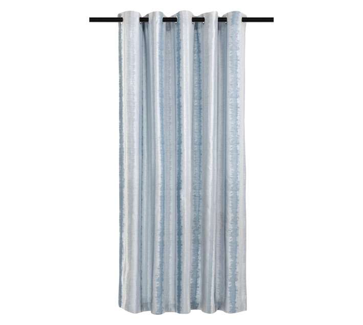 Super Link Jacquard Nandi Eyelet Curtain - Blue/Grey (2300 x 2500mm)