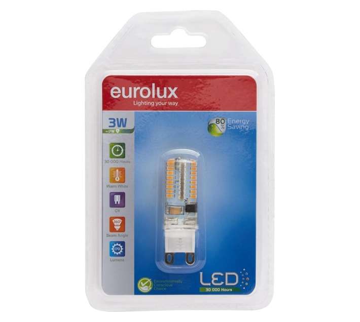Eurolux G9 LED Globe - Warm White (3w)