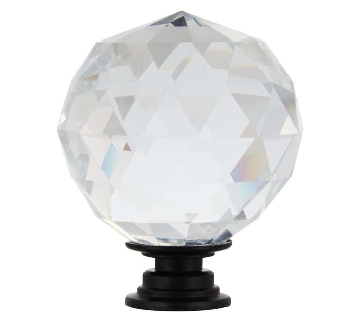 Home and Kitchen Crystal Knob - Black (33mm)