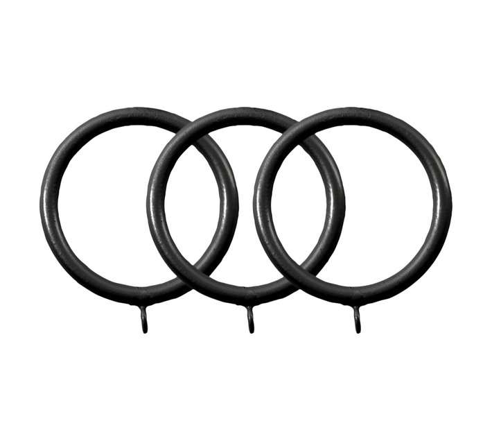 Design House 10 x Plastic Rings - Matt Black (50mm)