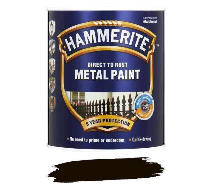 Hammerite Direct to Rust Hammered Metal Paint - Brown (500ml)