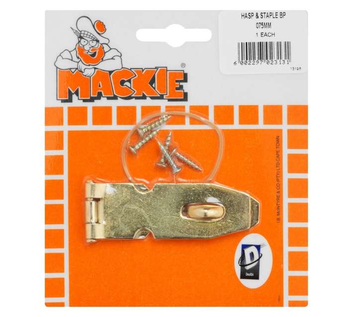 Mackie Hasp and Staple - Brass Plated (75mm)