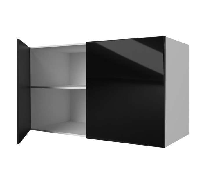 Home and Kitchen Gloss Top Cabinet Unit - Black (1200 x 300 x 720mm)