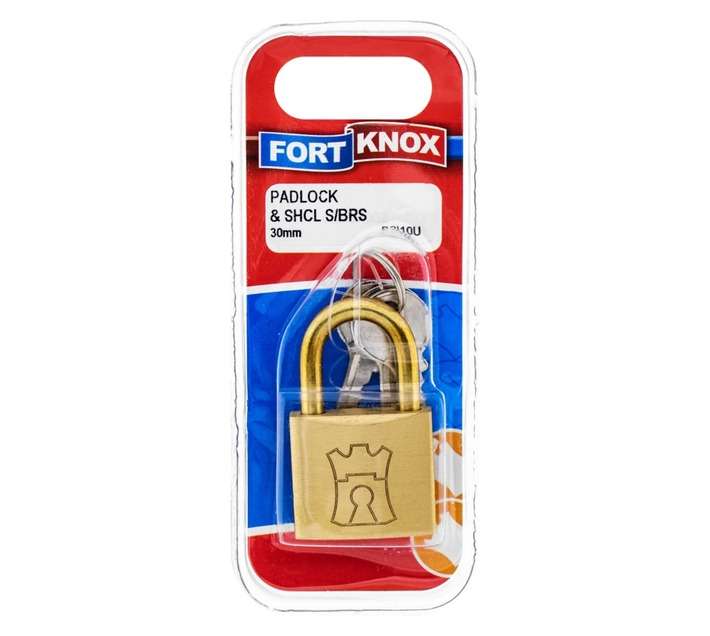 Fort Knox P2I10U Brass Padlock (30 x 25 x 50mm)