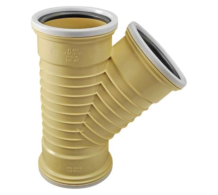 Marley Pipes Underground PVC Plain 45 Degree Ribbed Junction (110mm)