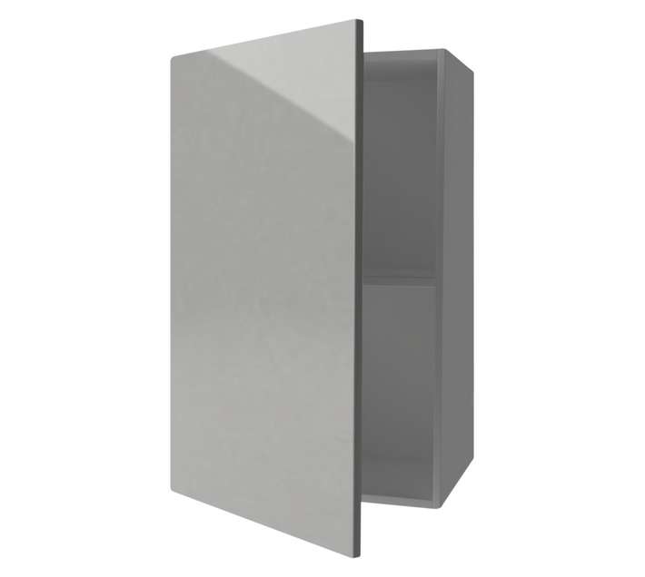 Home and Kitchen Gloss Top Cabinet Unit - Stone Grey (450 x 300 x 720mm)