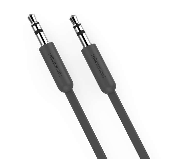 Allocacoc Flat Aux Cable - Grey (1.5m)