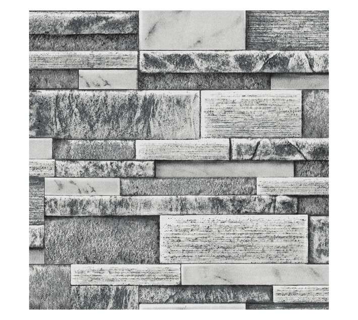 Fired Earth Slatted Wallpaper - Grey (10m x 530mm)