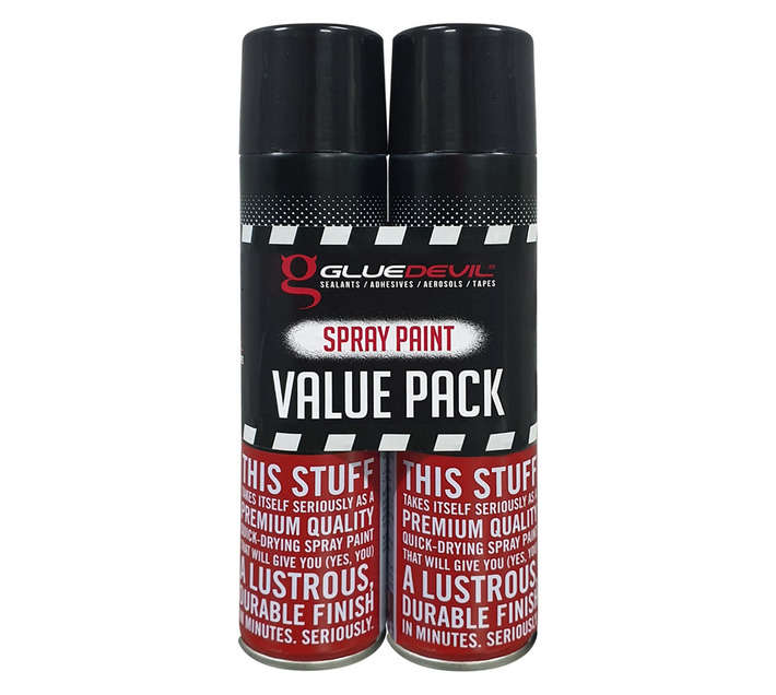 Glue Devil 2 x Gloss Spray Paints - Black