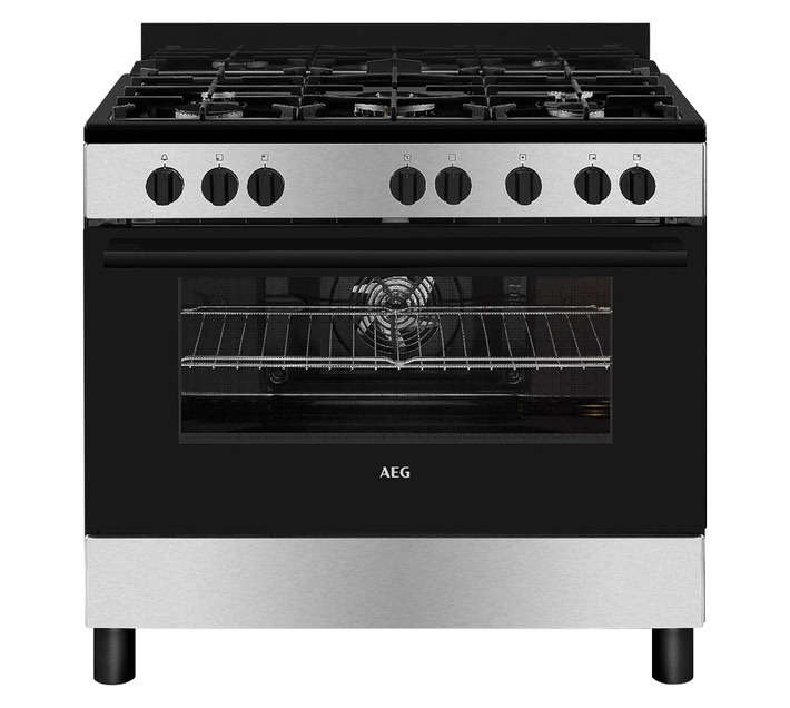 AEG 5 Gas Burner Electric Oven (600 x 900 x 910mm) Silver CKB901A4BM