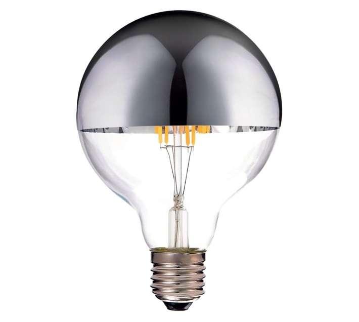 Design House G95 E27 Silver Dipped LED Globe - Clear/Silver (4W)