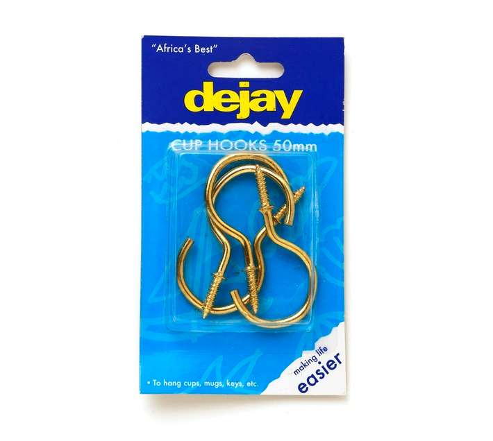 Dejay Cup Hooks - Brass 50mm