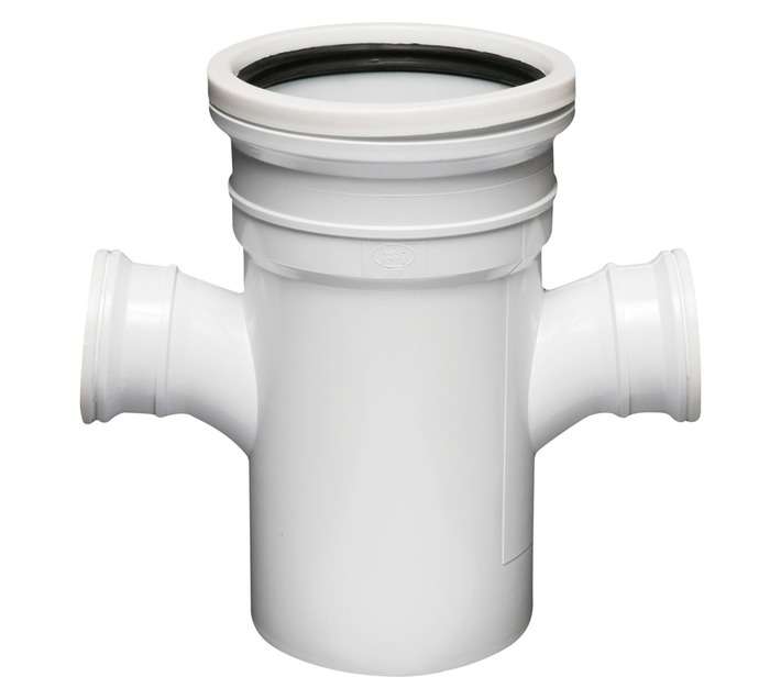 Marley Pipes PVC Soil and Vent 87.5 Degree Plain Double Reducing Junction - White (110 x 50mm)