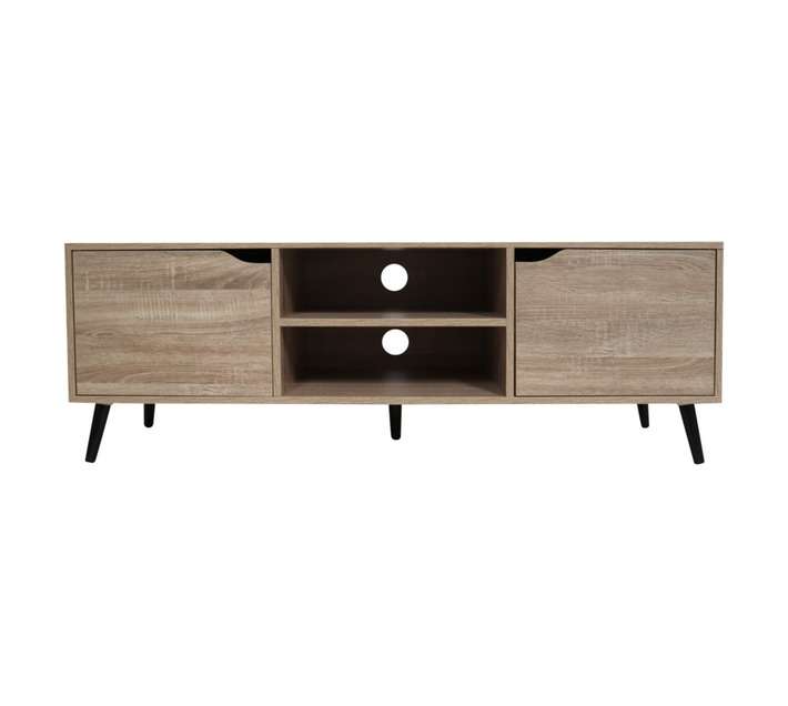 Home and Kitchen ATKA TV Media Unit - Oak/Black
