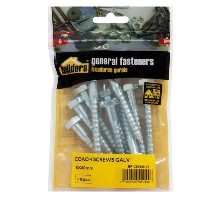 BP-CS0860-20 10 x Coach Screws (8 x 60mm)