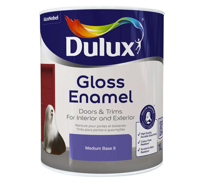 Dulux Gloss Enamel Medium Base 8 (1L)