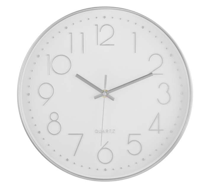 Design House Century Silver Clock (300 x 300mm)
