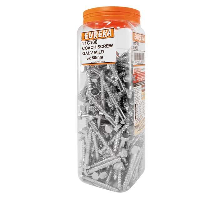 Eureka 6 x 50mm Coach Screw (Q180) Galvanised Mild