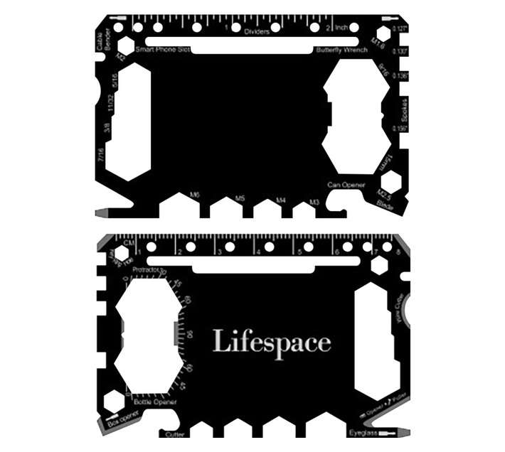 Lifespace Ninja Super Survival Stainless Steel Multi Tool Wallet Card (80 x 52 x 1mm)