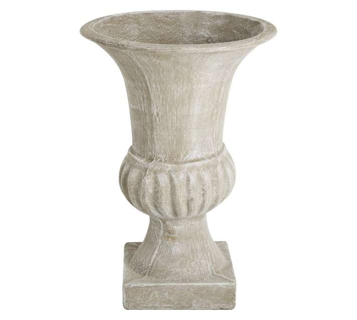 R and J Large Urn Pot - White