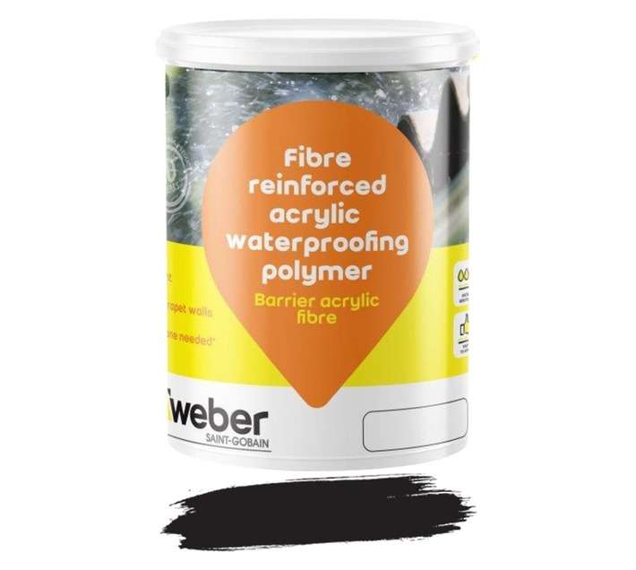 Weber Tylon Barrier Acrylic Fibre Waterproofing - Black (5L)