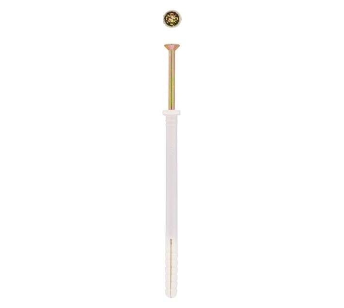 Eureka 120 x Nail-In Rimmed Plug - White (8 x 120 x 8mm)