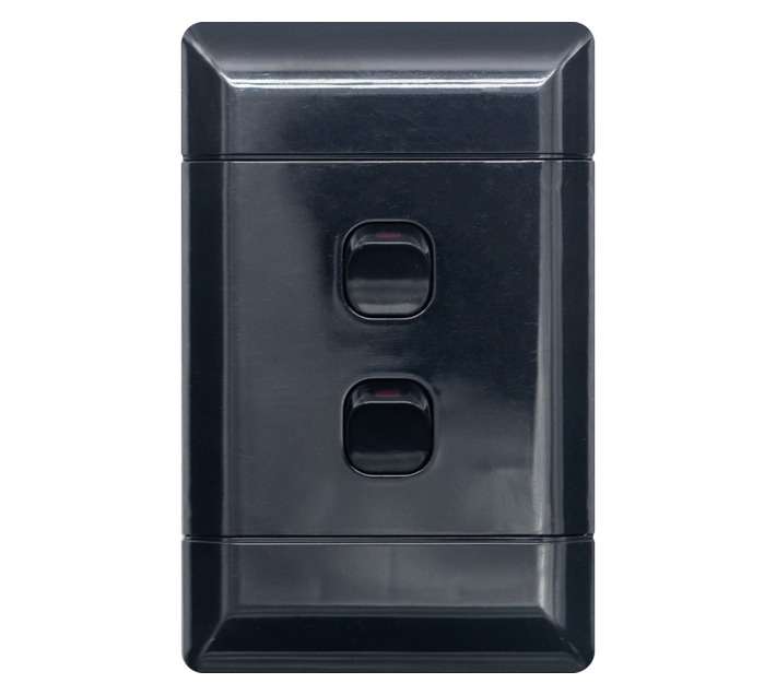 NEU 2 Lever 1 Way Switch - Black