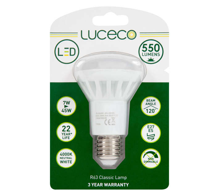 Luceco R63 E27 LED Lamp - Natural White (7w)