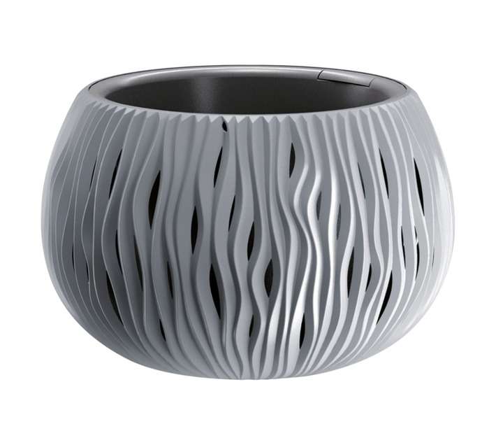 Prosperplast Sandy Bowl Plant Pot - Grey (240 x 161mm)