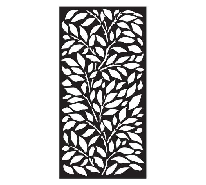 Design Flow Matrix Jungle Decorative Screen - Charcoal (1800 x 900 x 10mm)