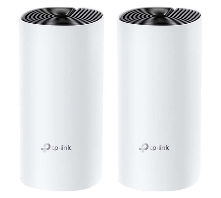 TP-Link Deco E4 AC1200 Whole Home Wi-Fi Mesh System - White/Grey (2-Pack) (90.7 x 90.7 x 190mm)