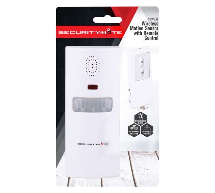 Securitymate Wireless Motion Sensors Include Remote - White
