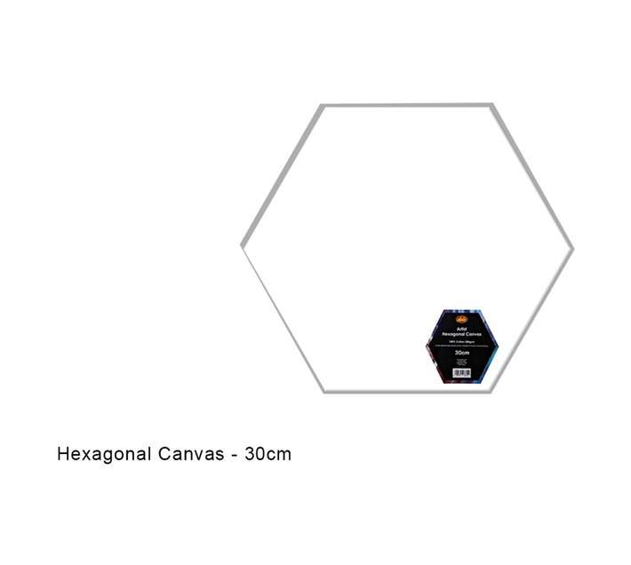 Dala Hexagonal Stretch Canvas - White (300mm)
